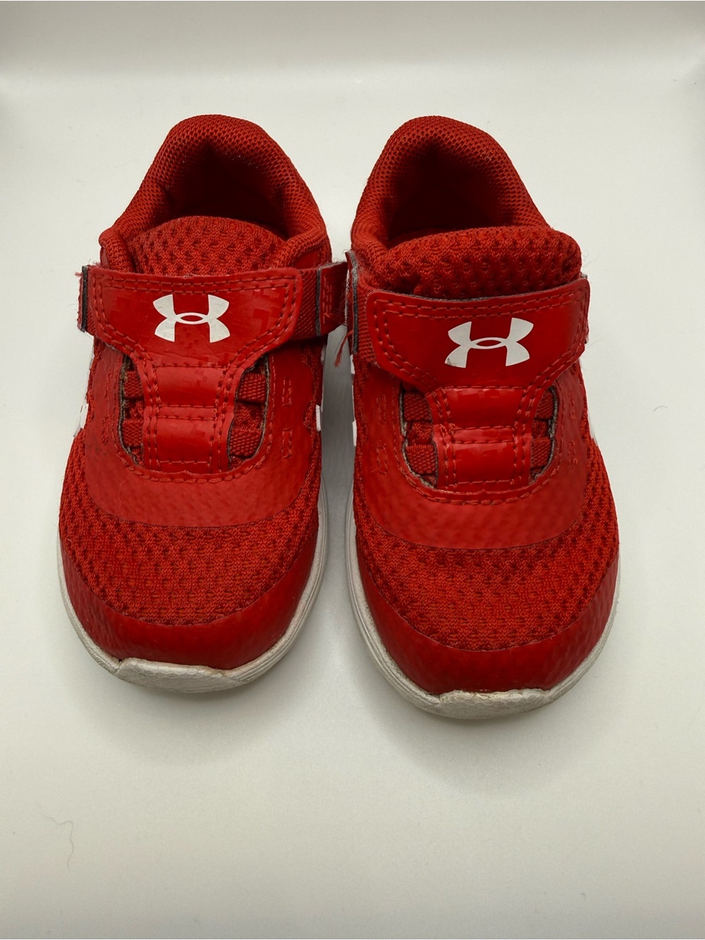 Under Armour Kids Red Hook-and-Loop Athletic Sneakers